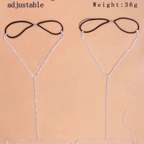 NWT 2 piece rhinestone thigh chains - Picture 2 of 3
